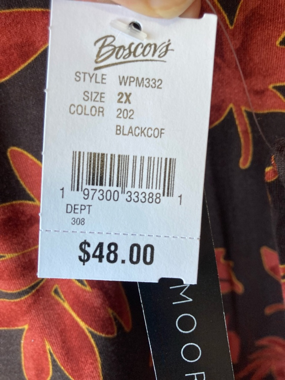 Preswick & Moore leaves print top soft with stretch casual 2X - Picture 15 of 15